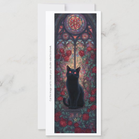 Create Your Own Mystical Black Cat Bookmark Card (Vorderseite)