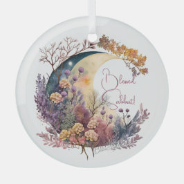 Create Your Own Mystical Floral Crescent Moon Ornament Aus Glas