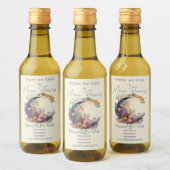 Create Your Own Mystical Floral Crescent Moon Weinetikett (Flaschen)