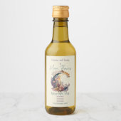 Create Your Own Mystical Floral Crescent Moon Weinetikett (Vorderseite)