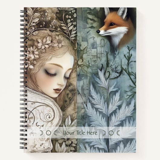 Create Your Own Mystical Fox Maiden Botanical Notizblock (Vorderseite)