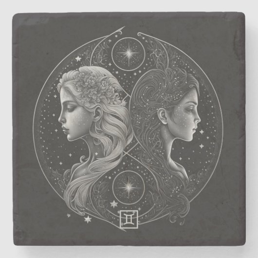 Create Your Own Mystical Gemini Steinuntersetzer (Vorderseite)