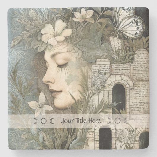 Create Your Own Mystical Hedge Witch Botanical Steinuntersetzer (Vorderseite)