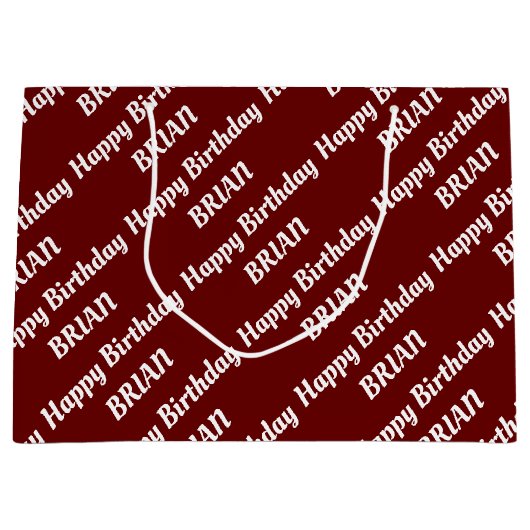 Create Your Own Name Birthday Large Gift Bag Große Geschenktüte (Vorderseite)