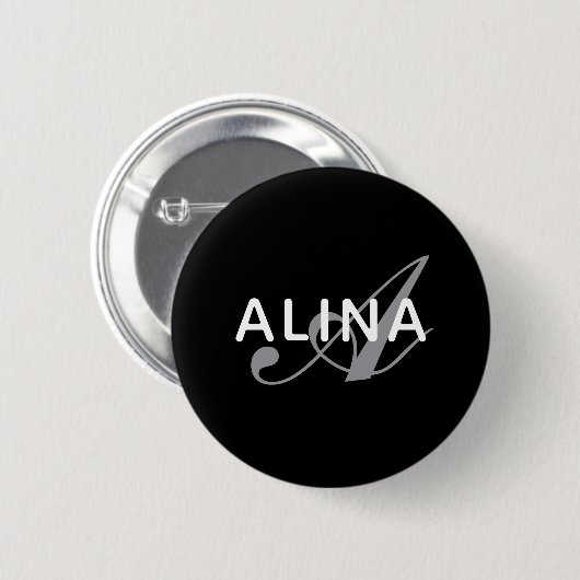 Create Your Own Name Monogra Design 2¼UV Resistant Button (Vorne & Hinten)