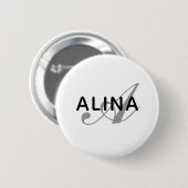 Create Your Own Name Monogra Design 2¼UV Resistant Button (Vorne & Hinten)
