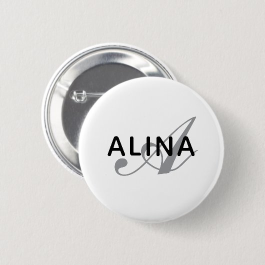 Create Your Own Name Monogra Design 2¼UV Resistant Button (Vorne & Hinten)