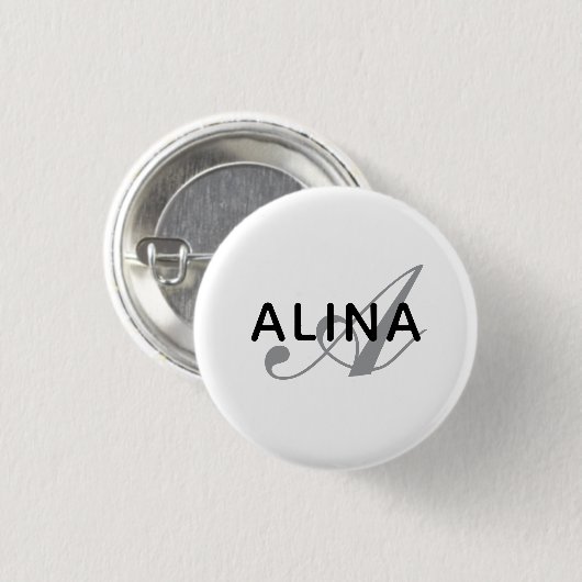 Create Your Own Name Monogram Design 1¼ Round Button (Vorne & Hinten)