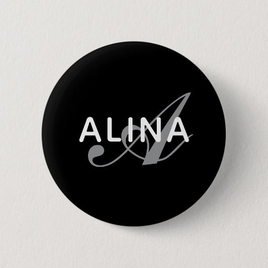 Create Your Own Name Monogram Design 2¼ Inch Round Button (Vorderseite)