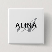 Create Your Own Name Monogram Design 2'' Square Button (Vorderseite)