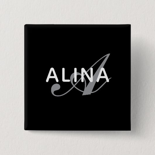 Create Your Own Name Monogram Design 2'' Square Button (Vorderseite)