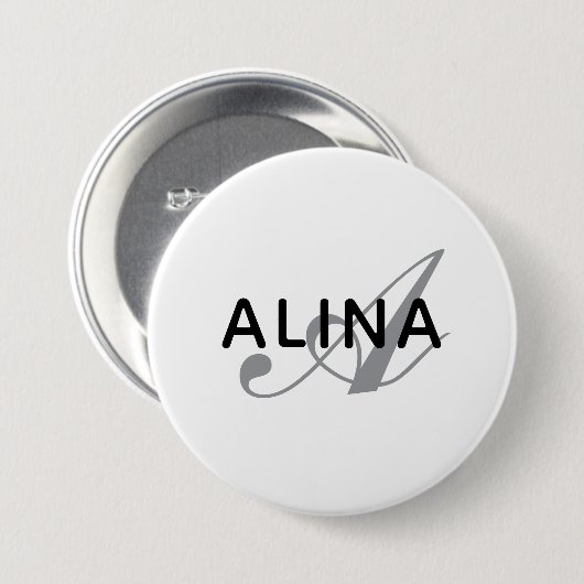 Create Your Own Name Monogram Design 3 Inch Round Button (Vorne & Hinten)