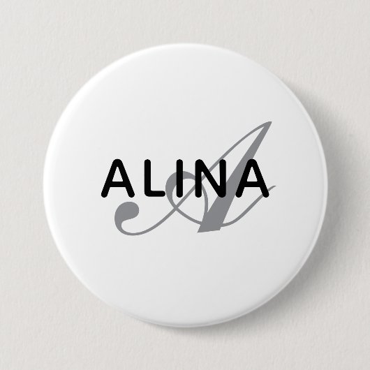 Create Your Own Name Monogram Design 3 Inch Round Button (Vorderseite)