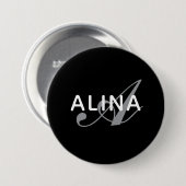 Create Your Own Name Monogram Design 3 Inch Round Button (Vorne & Hinten)
