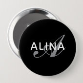 Create Your Own Name Monogram Design 4'' Round Button (Vorne & Hinten)