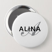 Create Your Own Name Monogram Design 4'' Round Button (Vorne & Hinten)