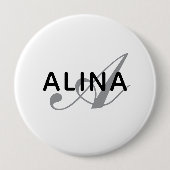 Create Your Own Name Monogram Design 4'' Round Button (Vorderseite)