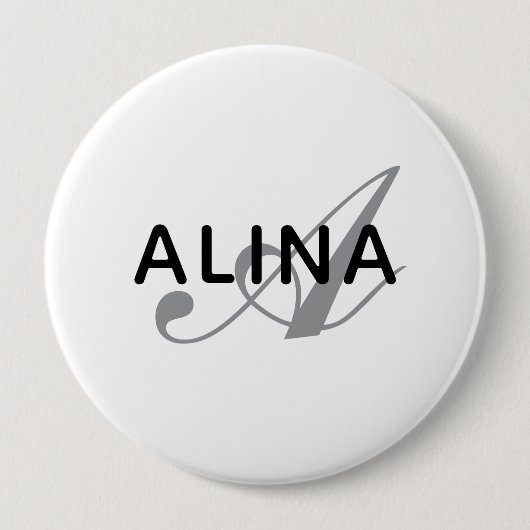 Create Your Own Name Monogram Design 4'' Round Button (Vorderseite)