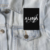 Create Your Own Name Monogram Design Rectangle Button (Insitu)