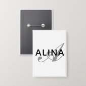 Create Your Own Name Monogram Design Rectangle Button (Vorderseite/Rückseite)