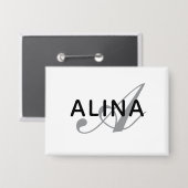 Create Your Own Name Monogram Rectangle 3.5" x 2.5 Button (Vorderseite/Rückseite)
