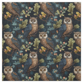 Create Your Own Night Owls Pine Trees Blue Stoff
