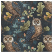 Create Your Own Night Owls Pine Trees Blue Stoff (Nahaufnahme)