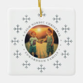 Create your own nordic family photo christmas keramikornament (Vorderseite)