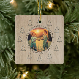 Create your own nordic family photo christmas keramikornament