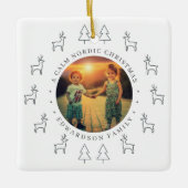 Create your own nordic family photo christmas keramikornament (Vorderseite)