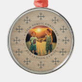 Create your own nordic family photo christmas ornament aus metall (Vorne)