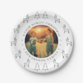 Create your own nordic family photo christmas pappteller (Vorderseite)