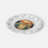 Create your own nordic family photo christmas pappteller (Schrägansicht)