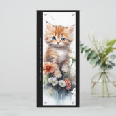 Create Your Own Orange Kitten Daisy Bookmark Card (Stehend Vorderseite)