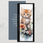 Create Your Own Orange Kitten Daisy Bookmark Card (Vorne/Hinten)