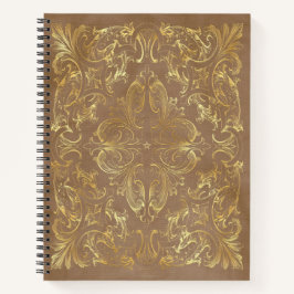 Create Your Own Ornate Gilded Nut Brown Notizblock