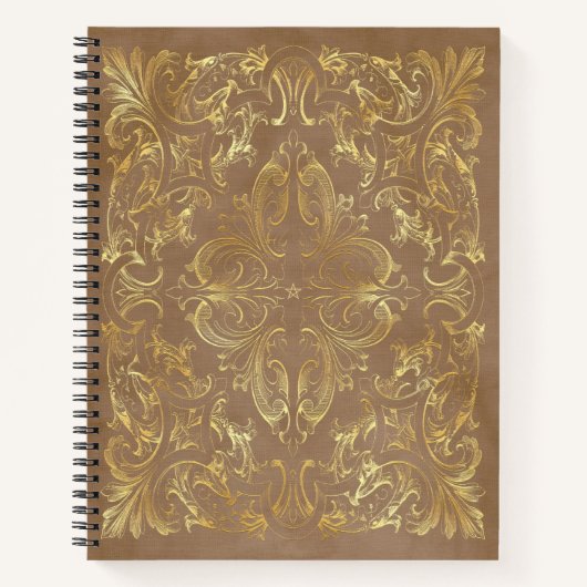 Create Your Own Ornate Gilded Nut Brown Notizblock (Vorderseite)