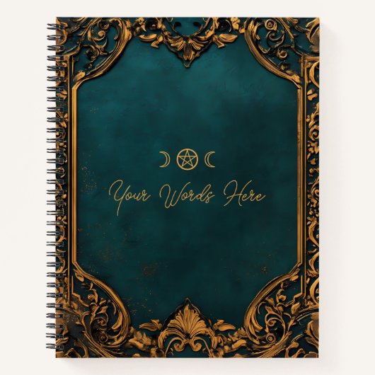 Create Your Own Ornate Teal & Tarnished Gold Notizblock (Vorderseite)