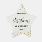 Create Your Own Our First Christmas Married Keramik Ornament (Rechts)