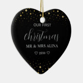 Create Your Own Our First Christmas Married Keramik Ornament (Rechts)