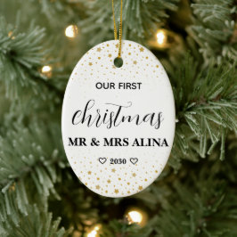 Create Your Own Our First Christmas Married Keramik Ornament