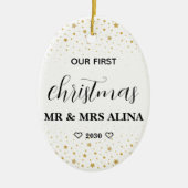 Create Your Own Our First Christmas Married Keramik Ornament (Vorne)