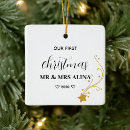 Create Your Own Our First Christmas Married Keramikornament