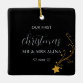 Create Your Own Our First Christmas Married Keramikornament (Vorderseite)