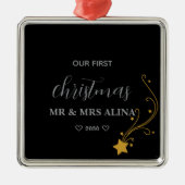Create Your Own Our First Christmas Married Ornament Aus Metall (Vorne)