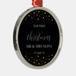 Create Your Own Our First Christmas Married Ornament Aus Metall