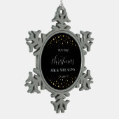 Create Your Own Our First Christmas Married Schneeflocken Zinn-Ornament (Links)