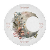 Create Your Own Peach Roses Floral Crescent Moon Schneidebrett (Vorderseite)