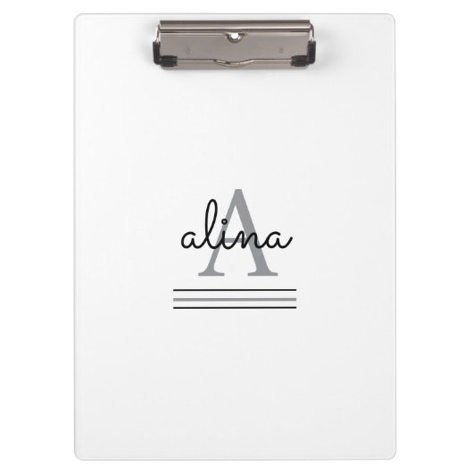 Create Your Own Personalize Monogram Klemmbrett (Vorderseite)