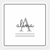 Create Your Own Personalize Monogram Quadratischer Aufkleber (Vorderseite)